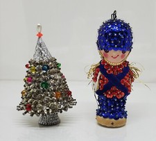 Vintage Styrofoam Christmas Ornaments Tree Soldier Hanging Lightweight