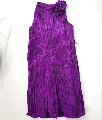 Blush Girl's Crinkle Purple Dress Sleeveless Size 14 Lined NO belt  Polyester | eBay