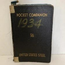 Vintage 1934/1936 Carnegie Pocket Companion US Steel 24th Edition Leather Cover