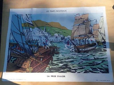 Ancienne grande affiche originale scolaire thème histoire années 70 imp. Paris - Photo 1/4