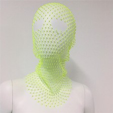Rhinestone Masquerade Mask Mesh Face Head Cover Crystal Headwear Glitter Fashion