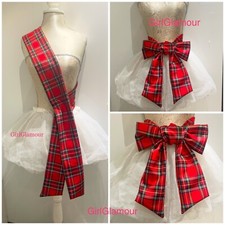 Royal Stewart Tartan Sash Belt Scarf Burns Night Costume Dress Scottish Wedding