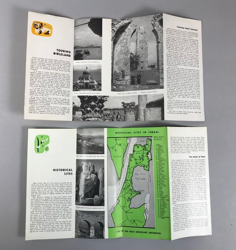 1963 Israel Jerusalem vintage travel brochures tourist fold out map settlements - Picture 5 of 5