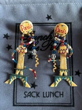 Lunch At The Ritz PARIS EIFFEL TOWER post Earrings; RARE & HAND SIGNED '87!!!