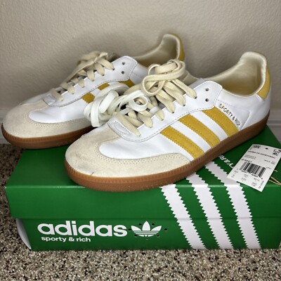 人気★ADIDAS X SPORTY & RICH★SAMBA OG CLOUD WHITE BOLD GOLD Adidas Originals Sporty & Rich Samba OG White Bold Gold