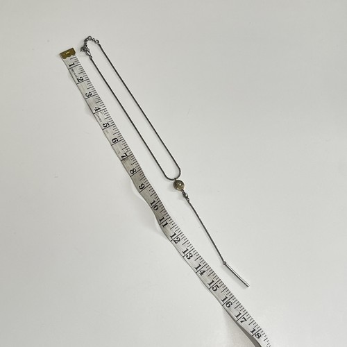 Lucky Brand 2 Tone Silver & Gold Lariat w/ Pearls Drop Necklace - Picture 9 of 9