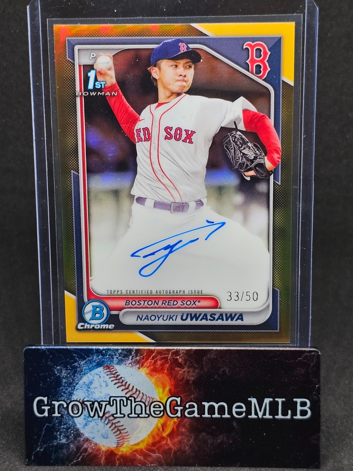 2024 Bowman Chrome Naoyuki Uwasawa 1st Bowman Auto Gold /50 #CPA-NU