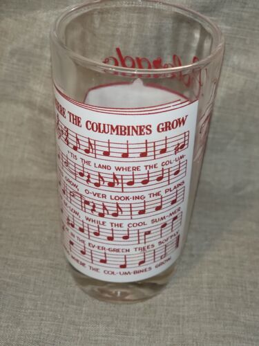 Vintage Hazel Atlas State Colorado Sheet Music Drinking Glass Music Song  - Picture 1 of 6