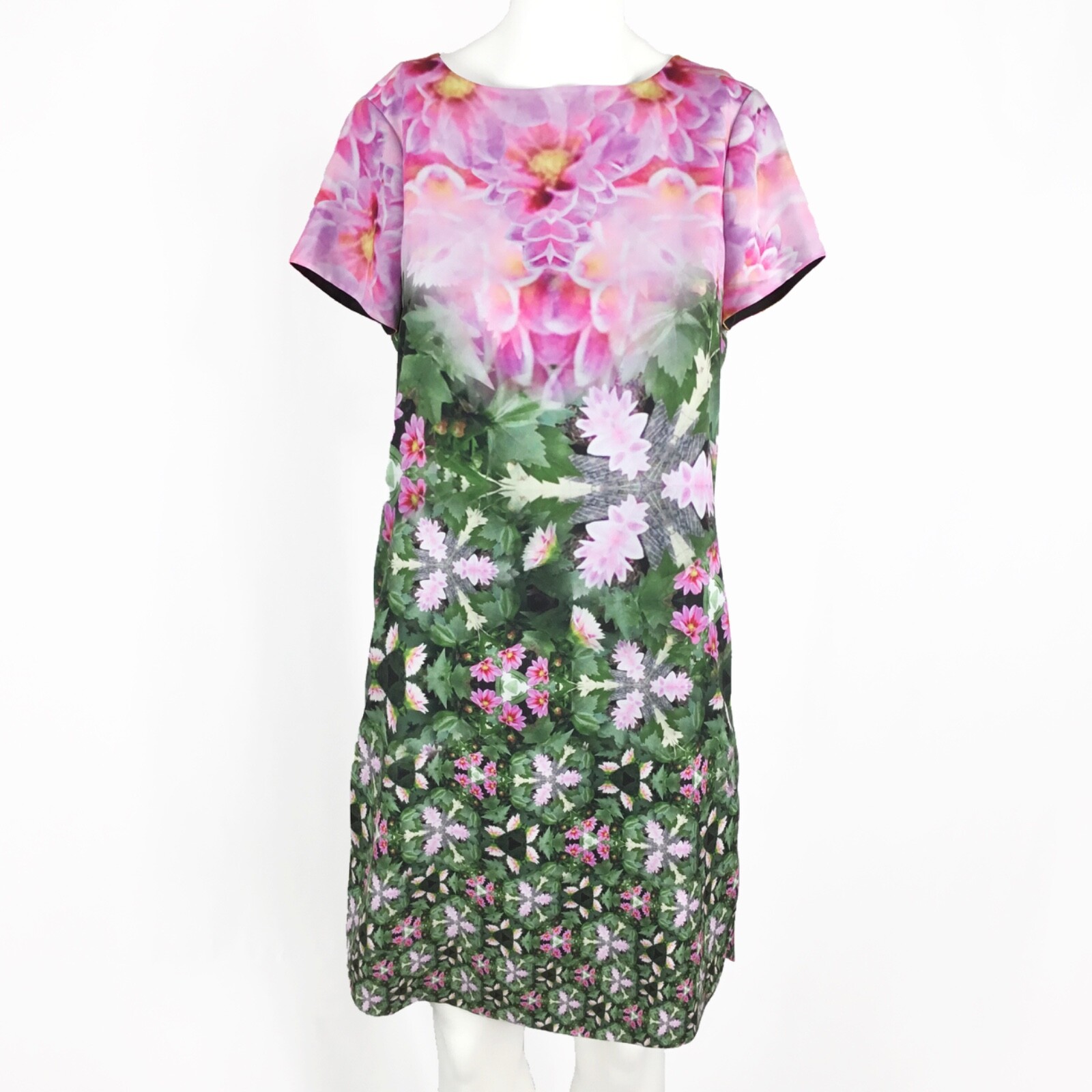 Preowned TED BAKER LONDON Floral Dress Pink/Green Sz SRP $199
