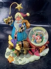 Cute Vintage Santa With Reindeer And Sled Snowglobe