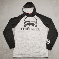 Ecko Unltd Hoodie Shirt Men Large Gray Hooded Lightweight Skate Outdoor Pullover