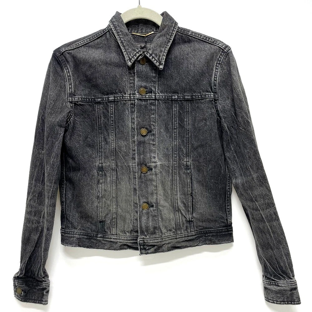 Saint laurent denim jacket black cheap