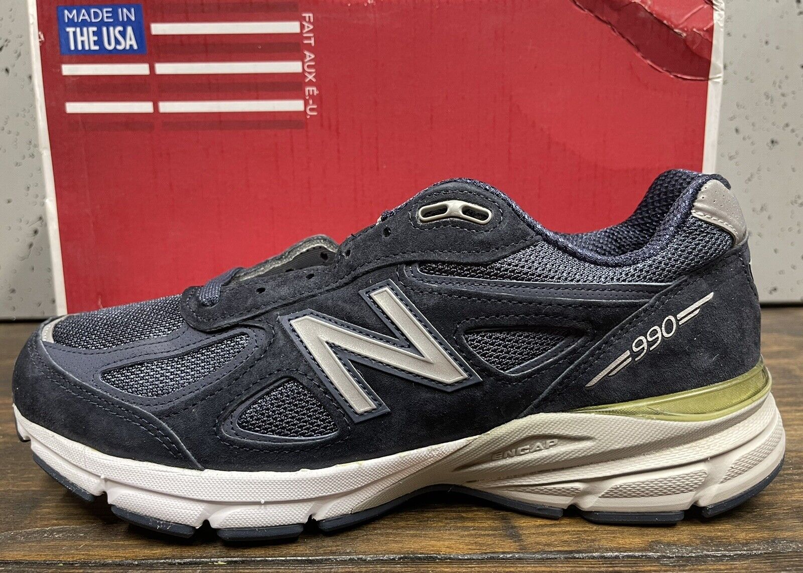 Size 8 - New Balance 990v4 Navy White | eBay