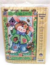 Design Works Jeweled Banner Kit Easter Bunny Spring #9522 USA