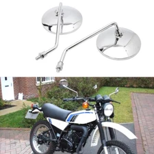 Chrome Round Motorcycle Rearview Mirrors M10 For Kawasaki KZ200 GSX GN 400 450
