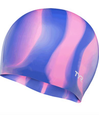 TYR Adult One Size Silicone Swim Cap Pink Purple New in Box