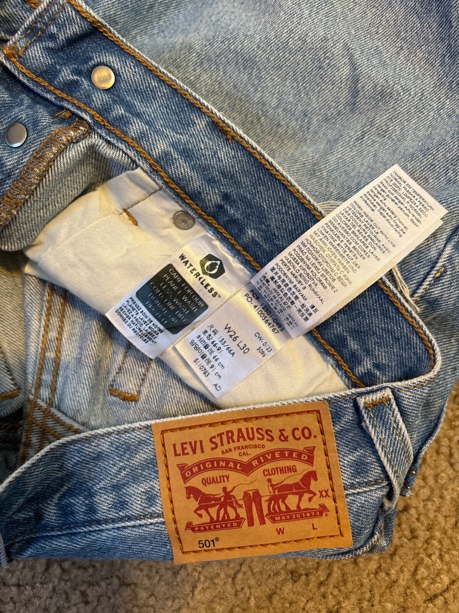 Levi's 501 XX Jeans Men's 26 x 30 Blue Light Wash Button Fly
