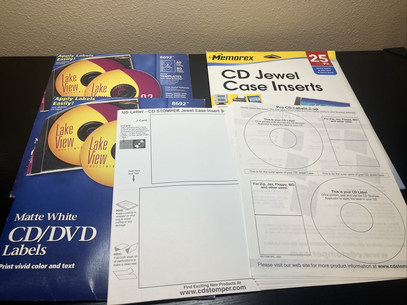 Large Lot Printable Memorex & Avery CD Jewel Case Inserts And CD/DVD