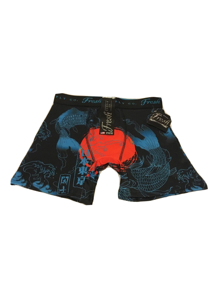 Fresh Supply Co. Koi Fish & Asian Script Novelty Boxer Briefs Men's S