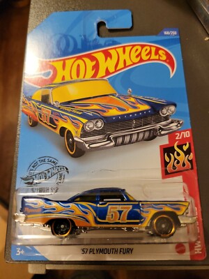 Hot Wheels 2020 HW Flames #2/10 '57 Plymouth Fury #168/250 Decent Card    