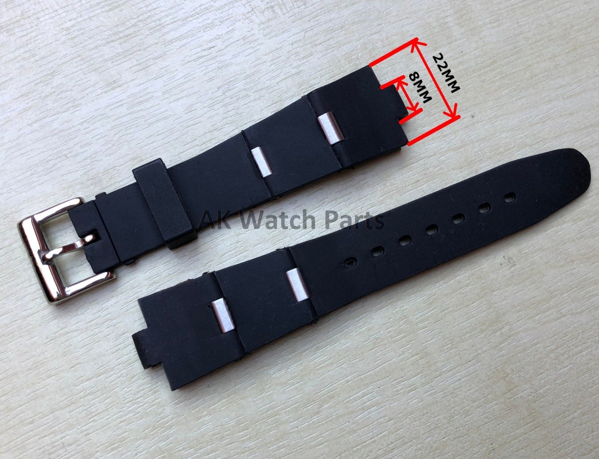 BVLGARI  ストラップ Black Rubber Strap for Bvlgari Diagono Scuba – 22mm x 7mm - Parts