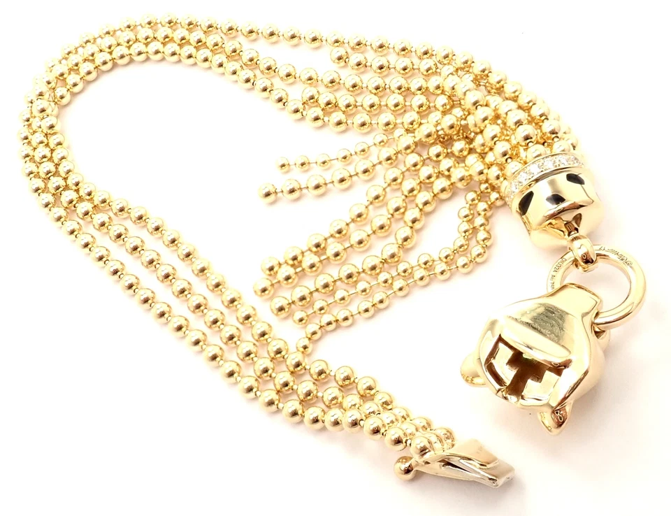 正品 Panthere De Cartier Panther 18k 黄金钻石 Tsavorite 手镯 — 第 4/4 张图片