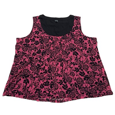 Rafaella Purple & Black Floral Sleeveless Top Women s Plus Size 3X