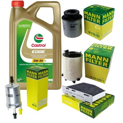INSPEKTIONSKIT FILTER CASTROL 5L ÖL 5W30 für VW Golf VI 5K1 1.4 TSI 1.2