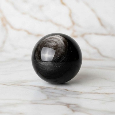 Silber Obsidian Kugel 4,5cm  - Edelstein Kristall Mineralien Heilstein Deko