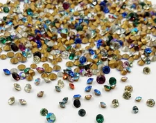 200 Vintage Swarovski Crystal 3mm To 4mm Small Rhinestones - Jewelry Repair J50