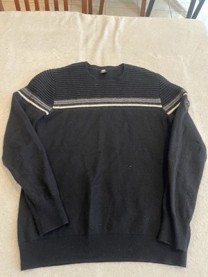 Helly Hansen Carv Knitted Ski Sweater Mens L Slim Athletic Fit Black Striped