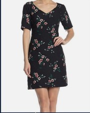 Draper James Black Floral Midi Dress