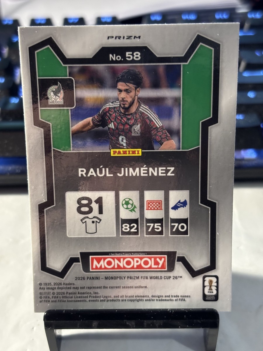 2026 MONOPOLY PRIZM FIFA WORLD CUP RED PRIZM RAUL JIMENEZ #58