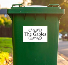 Personalised Recycling Wheelie Bin Stickers Labels House Name Number - Vintage