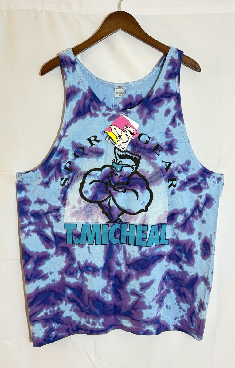 NWT Vintage 90s T. Micheal Bodybuilding Gear Men's Size XL Tie Dye
