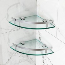 Bathroom Shelves Glass Shelf Wall Mounted Glass Corner Shower Shelf 2 Packs