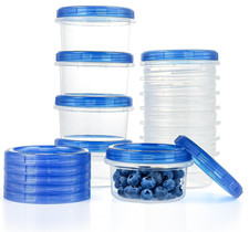 Airtight Plastic Food Storage Containers Twist Lid BPA Free 8oz 16oz 32oz Packs