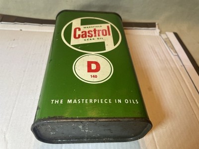 CASTROL OLDTIMER BLECH AUTO GARAGE WERBUNG GETRIEBEÖL 1 Pint DOSE DISPLAY