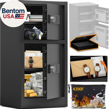 8.6 Cuft Extra Large Dual Door Safe | Store Laptops & Files Upright | Hidden Bot
