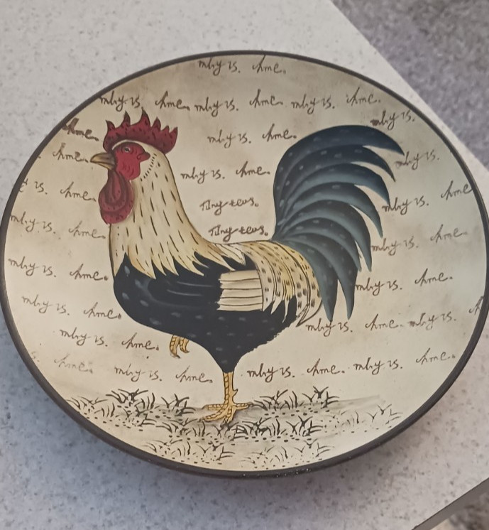 Rooster Plate by World Premier with Attached Wall Hanger