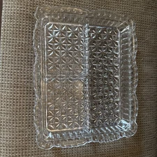 Vintage Indiana Glass 3 Compartment Relish Dish Clear