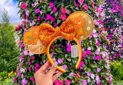Disney Parks Mickey Orange Bird Epcot Flower Garden Festival Ear Headband