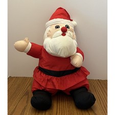 Santa Claus Plush Puffy Nylon Parachute International Silver Co 16" Vintage 1993