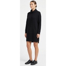 STITCHDROP Heather Black Turtleneck Sweater Dress Kangaroo Pocket Size L NEW