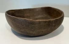 Vintage Primitive Square Carved Wood Bowl 7 3/8" x 7 1/2" Farmhouse Kitchen