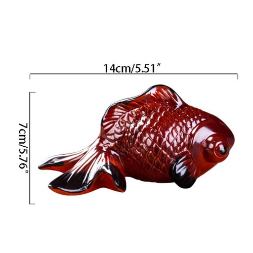 Exquisite Fish Sculpture Small Ceramic Fish Ornament Tea Tray Decor - Picture 2 of 6