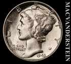 1943 Silver Mercury Dime - Choice Gem Brilliant Uncirculated  Lustrous  #L6727