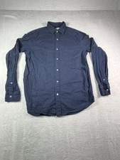 Old Navy Men's Navy Regular Fit Built-in Flex Button Up Everyday Shirt Small