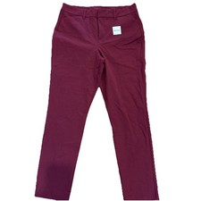 Old Navy High Rise Pixie Pants Women  s Burgundy Career Stretch Size 10 NWT