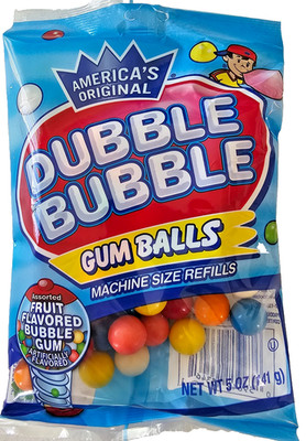 Dubble Bubble FRUIT FLAVORED GUM BALLS TWO 5 oz bags each New Free Shipping